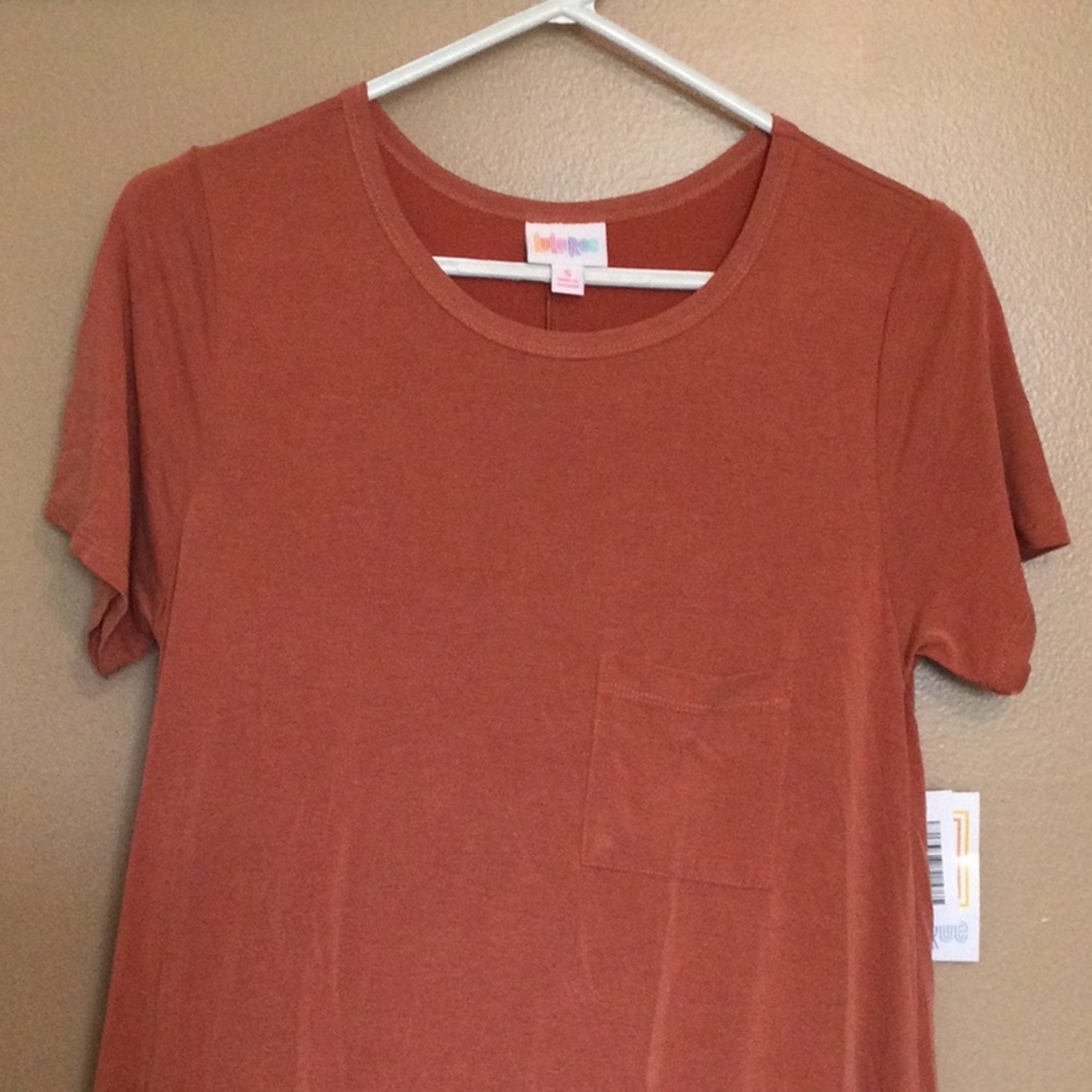 New with tags Lularoe Carly Dress, size Small. Solid burnt orange